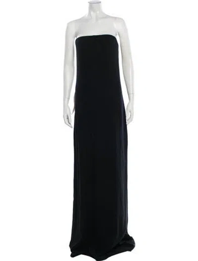Pre-owned Carmen Marc Valvo Cashmere Long Dress W/ Tags In Blue