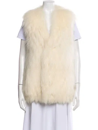 Pre-owned Carmen Marc Valvo Cashmere Vest In Neutral