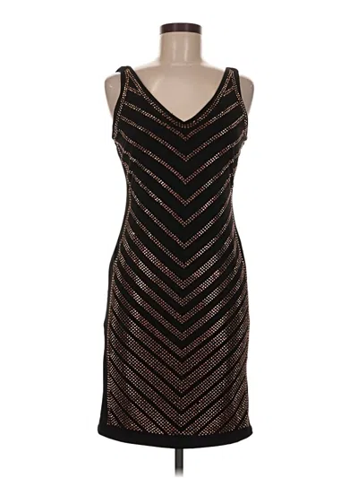 Pre-owned Carmen Marc Valvo Cocktail Dress In Black