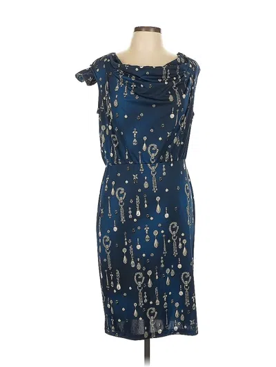 Pre-owned Carmen Marc Valvo Cocktail Dress In Blue