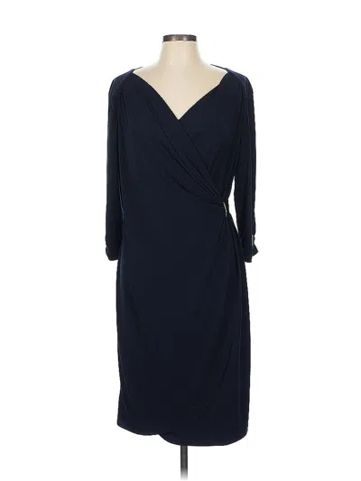Pre-owned Carmen Marc Valvo Cocktail Dress In Blue