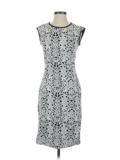 Pre-owned Carmen Marc Valvo Cocktail Dress In Gray