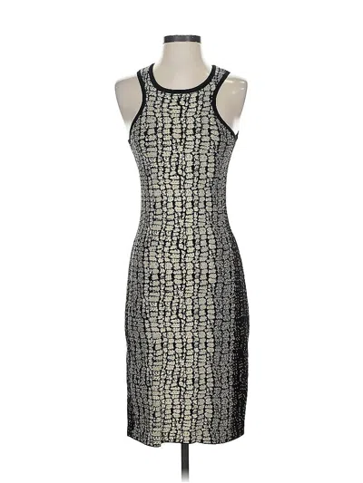 Pre-owned Carmen Marc Valvo Cocktail Dress In Gray