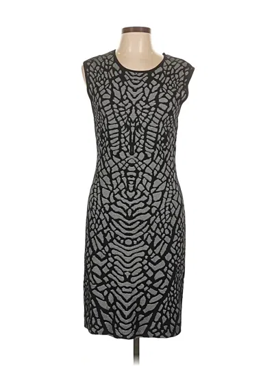 Pre-owned Carmen Marc Valvo Cocktail Dress In Gray