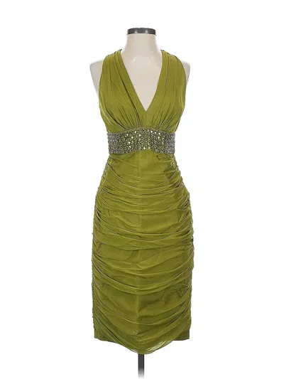 Pre-owned Carmen Marc Valvo Cocktail Dress In Green