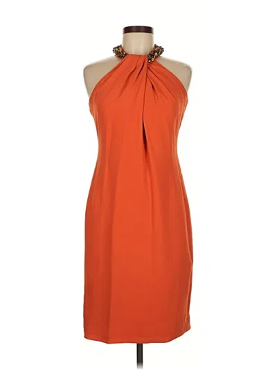 Pre-owned Carmen Marc Valvo Cocktail Dress In Orange
