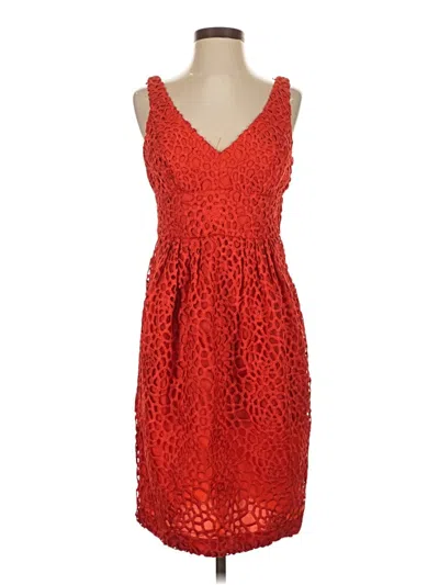 Pre-owned Carmen Marc Valvo Cocktail Dress In Red