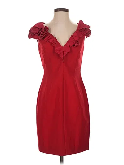 Pre-owned Carmen Marc Valvo Cocktail Dress In Red