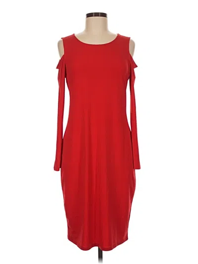 Pre-owned Carmen Marc Valvo Cocktail Dress In Red
