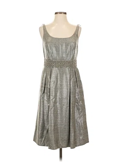Pre-owned Carmen Marc Valvo Cocktail Dress In Silver