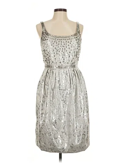 Carmen Marc Valvo Cocktail Dress In Silver