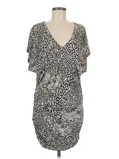 Pre-owned Carmen Marc Valvo Cocktail Dress In Silver