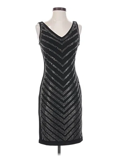 Pre-owned Carmen Marc Valvo Cocktail Dress In Silver