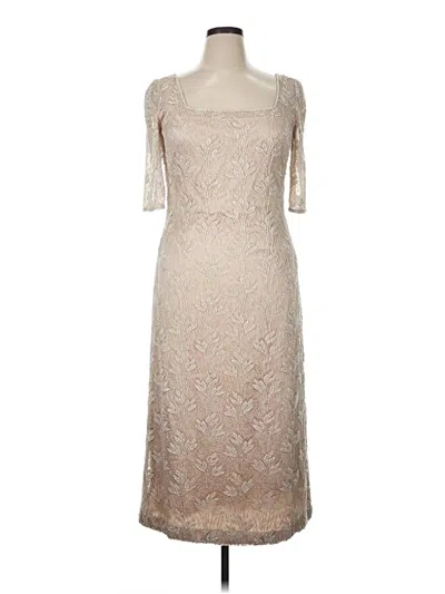 Pre-owned Carmen Marc Valvo Cocktail Dress In Tan