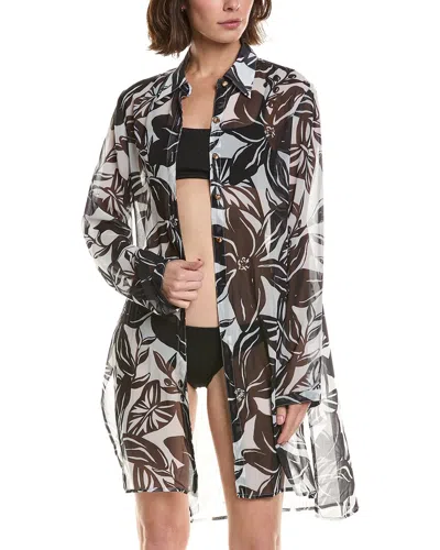 Carmen Marc Valvo Convertible Shirt In Black