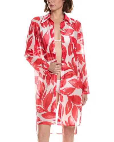Carmen Marc Valvo Convertible Shirt In Red