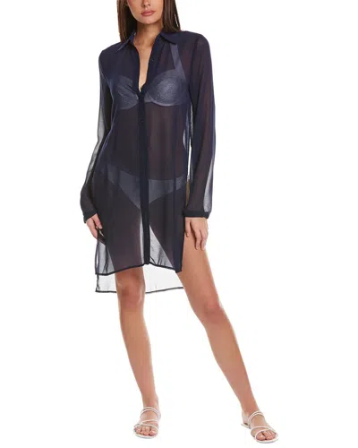 Carmen Marc Valvo Cover-up Shirt In Animal Print