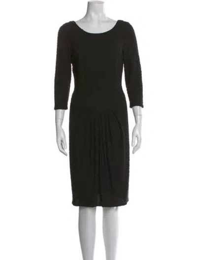 Pre-owned Carmen Marc Valvo Crew Neck Knee-length Dress In Multi
