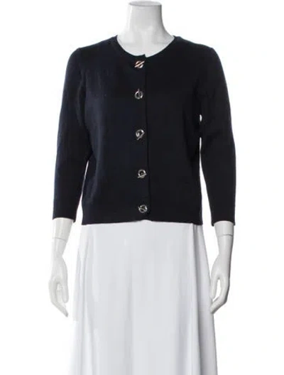 Pre-owned Carmen Marc Valvo Crew Neck Sweater In Black