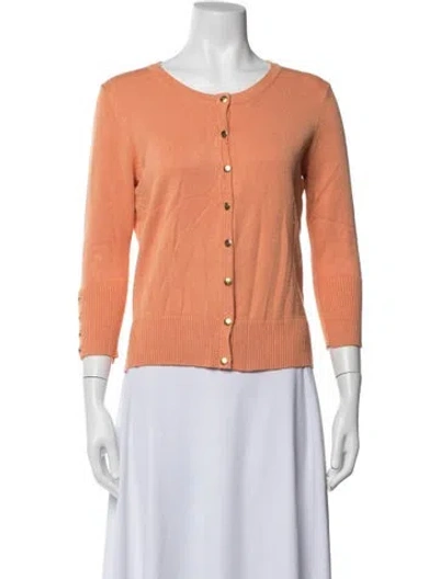 Pre-owned Carmen Marc Valvo Crew Neck Sweater In Orange