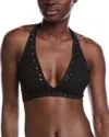 Carmen Marc Valvo Crochet Bra Bikini Top In Black