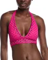 Carmen Marc Valvo Crochet Bra Bikini Top In Pink
