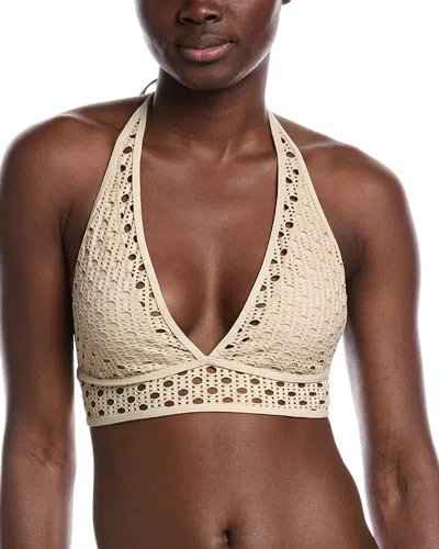 Carmen Marc Valvo Crochet Bra Bikini Top In Neutral