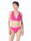 Carmen Marc Valvo Crochet Halter Bikini Top