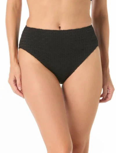 Carmen Marc Valvo Crochet High Waist Bottom In Black