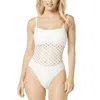 Carmen Marc Valvo Scoop Neck One Piece Swimsuit In White