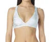 Carmen Marc Valvo Deluxe Strappy Back Triangle Bikini Top In Cmv White In Multi