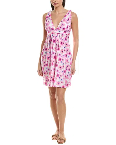 Carmen Marc Valvo Draped Cover-up Dress In Pink