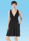 Carmen Marc Valvo Draped Dress Cover Up In Black