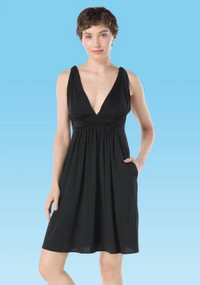 Carmen Marc Valvo Draped Dress Cover Up In Black