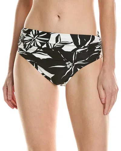 Carmen Marc Valvo Eco Resort Peppercorn Ruched Bottom In Black