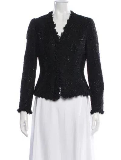 Pre-owned Carmen Marc Valvo Evening Jacket In Black