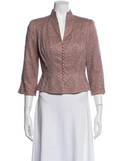 Pre-owned Carmen Marc Valvo Evening Jacket In Pink