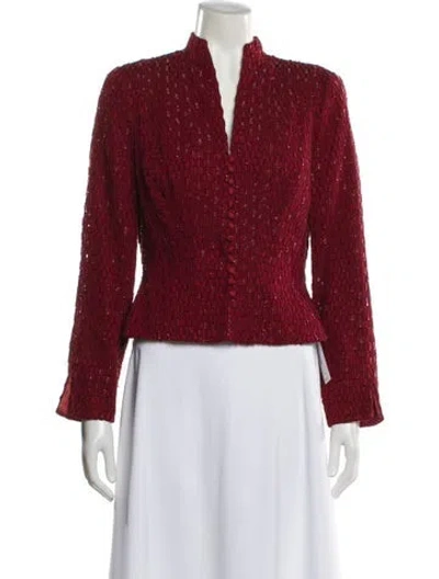 Pre-owned Carmen Marc Valvo Evening Jacket In Red