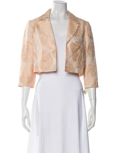 Pre-owned Carmen Marc Valvo Floral Print Evening Jacket In Neutral