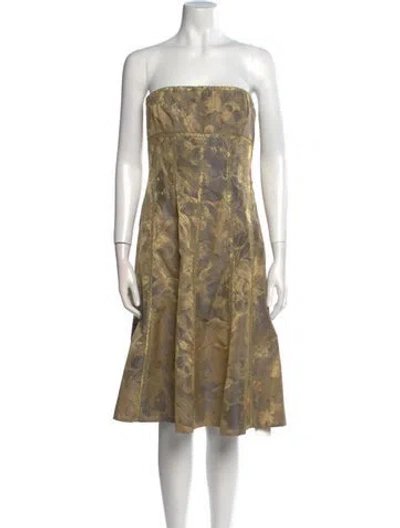 Pre-owned Carmen Marc Valvo Floral Print Mini Dress