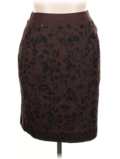 Pre-owned Carmen Marc Valvo Formal Skirt In Brown