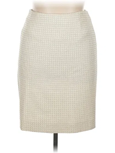 Pre-owned Carmen Marc Valvo Formal Skirt In White
