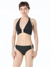 Carmen Marc Valvo Womens Halter Bikini Top Bottoms In Black