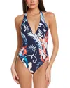 Carmen Marc Valvo Halter One-piece In Multi