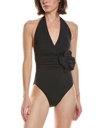 Carmen Marc Valvo Halter One-piece In Black