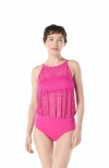Carmen Marc Valvo High Neck One Piece Swimsuit