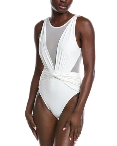 Carmen Marc Valvo High-neck One-piece In White