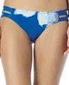 CARMEN MARC VALVO HIPSTER BIKINI BOTTOM IN CMV GILDED GARDEN NAVY