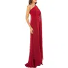 Carmen Marc Valvo Infusion Womens Chiffon Crepe Formal Dress In Red
