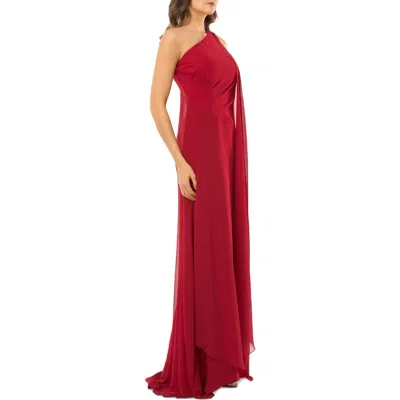 Carmen Marc Valvo Infusion Womens Chiffon Crepe Formal Dress In Red